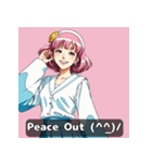 80年代アニメ風ガールズ☆レトロスマイル（個別スタンプ：4）