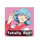 80年代アニメ風ガールズ☆レトロスマイル（個別スタンプ：5）