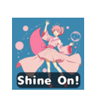 80年代アニメ風ガールズ☆レトロスマイル（個別スタンプ：9）