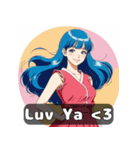80年代アニメ風ガールズ☆レトロスマイル（個別スタンプ：13）