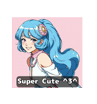 80年代アニメ風ガールズ☆レトロスマイル（個別スタンプ：16）