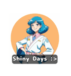 80年代アニメ風ガールズ☆レトロスマイル（個別スタンプ：17）