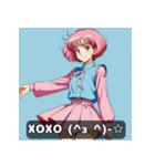 80年代アニメ風ガールズ☆レトロスマイル（個別スタンプ：23）