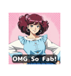 80年代アニメ風ガールズ☆レトロスマイル（個別スタンプ：28）