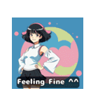 80年代アニメ風ガールズ☆レトロスマイル（個別スタンプ：30）