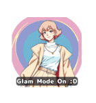 80年代アニメ風ガールズ☆レトロスマイル（個別スタンプ：35）