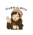 冬のチョコレート少女スタンプ（個別スタンプ：1）