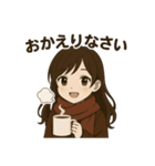 冬のチョコレート少女スタンプ（個別スタンプ：3）