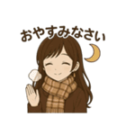 冬のチョコレート少女スタンプ（個別スタンプ：4）