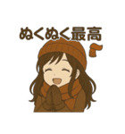冬のチョコレート少女スタンプ（個別スタンプ：10）