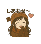 冬のチョコレート少女スタンプ（個別スタンプ：11）