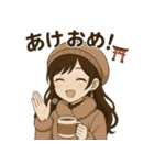 冬のチョコレート少女スタンプ（個別スタンプ：17）
