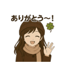 冬のチョコレート少女スタンプ（個別スタンプ：25）