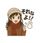 冬のチョコレート少女スタンプ（個別スタンプ：28）
