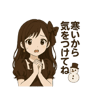 冬のチョコレート少女スタンプ（個別スタンプ：33）