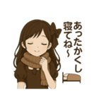 冬のチョコレート少女スタンプ（個別スタンプ：34）