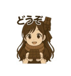 冬のチョコレート少女スタンプ（個別スタンプ：38）