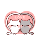 飛び出す♪ラブラブ♡モノクロにゃんこ（個別スタンプ：9）