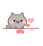 飛び出す♪ラブラブ♡モノクロにゃんこ（個別スタンプ：14）