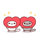 飛び出す♪ラブラブ♡モノクロにゃんこ（個別スタンプ：16）