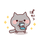 飛び出す♪ラブラブ♡モノクロにゃんこ（個別スタンプ：21）