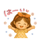 ふんわりGIRL♡挨拶とリアクション♪（個別スタンプ：3）