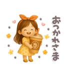 ふんわりGIRL♡挨拶とリアクション♪（個別スタンプ：4）