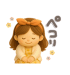 ふんわりGIRL♡挨拶とリアクション♪（個別スタンプ：6）