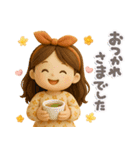 ふんわりGIRL♡挨拶とリアクション♪（個別スタンプ：7）