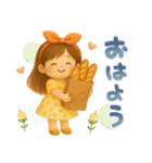 ふんわりGIRL♡挨拶とリアクション♪（個別スタンプ：13）