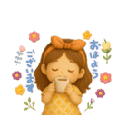 ふんわりGIRL♡挨拶とリアクション♪（個別スタンプ：14）