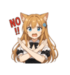 ネコ耳ウェイトレスの爆笑リアクション！（個別スタンプ：2）