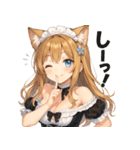 ネコ耳ウェイトレスの爆笑リアクション！（個別スタンプ：18）
