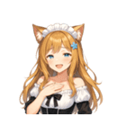 ネコ耳ウェイトレスの爆笑リアクション！（個別スタンプ：19）