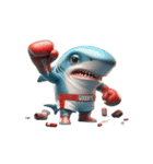爆笑ボクシングサメは毎日パンチ中,（個別スタンプ：1）