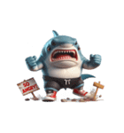 爆笑ボクシングサメは毎日パンチ中,（個別スタンプ：4）