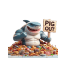 爆笑ボクシングサメは毎日パンチ中,（個別スタンプ：12）