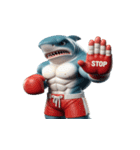 爆笑ボクシングサメは毎日パンチ中,（個別スタンプ：22）