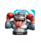 爆笑ボクシングサメは毎日パンチ中,（個別スタンプ：24）