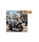 【動く】バイクが好き❤️ねこ（個別スタンプ：1）