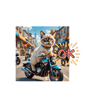 【動く】バイクが好き❤️ねこ（個別スタンプ：3）