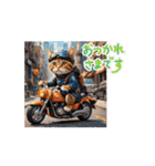 【動く】バイクが好き❤️ねこ（個別スタンプ：4）