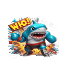 暴れん坊サメボクサーの爆笑コレクション（個別スタンプ：3）