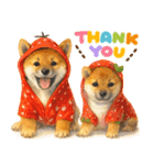 優しい水彩画♡柴犬スタンプ（個別スタンプ：1）