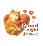 優しい水彩画♡柴犬スタンプ（個別スタンプ：29）
