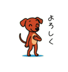たまに二足歩行になるイタグレ(茶)（個別スタンプ：4）