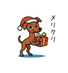 たまに二足歩行になるイタグレ(茶)（個別スタンプ：34）