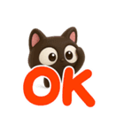 小さい黒猫☆3D【英語付】（個別スタンプ：9）