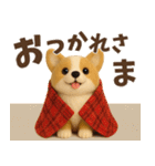 【秋冬】ふわもこコーギーの気持ち便（個別スタンプ：4）