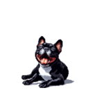 言葉なしリアクションで伝える フレブル 黒（個別スタンプ：3）